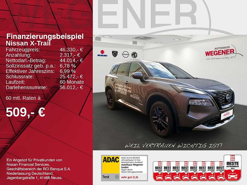 Nissan X-Trail 1.5 VC-T e-4ORCE 213PS 4x4 TEKNA Navi 360°Rundumsicht CarPlay Dachreling