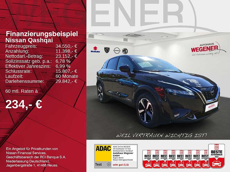 Nissan Qashqai N-CONNECTA 1.5 VC-T e-POWER Elektrische Heckklappe, Beheizbare Frontscheibe, Len