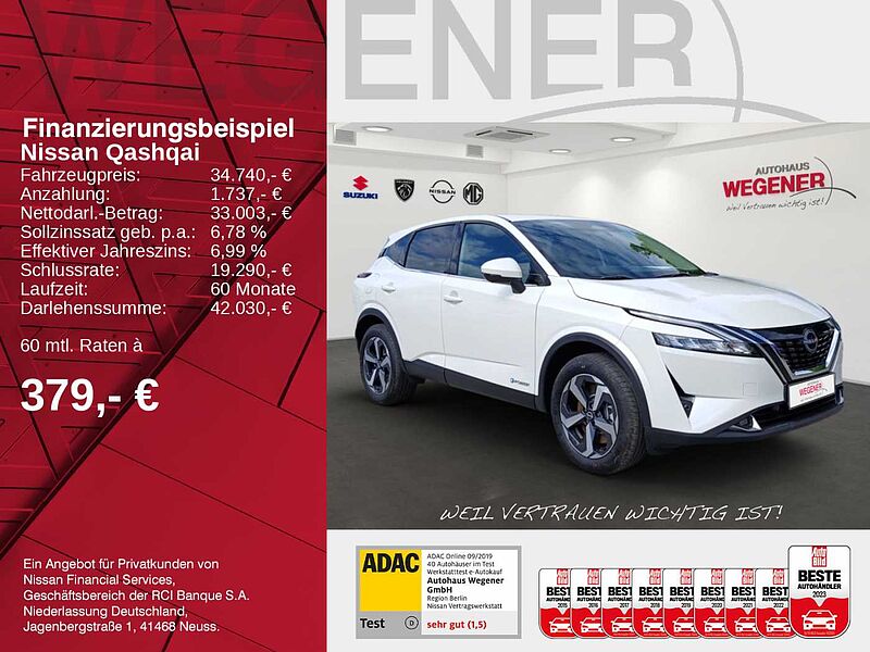 Nissan Qashqai N-CONNECTA 1.5 VC-T e-POWER Beheizbare Frontscheibe In-Car WiFi 360° Kamera