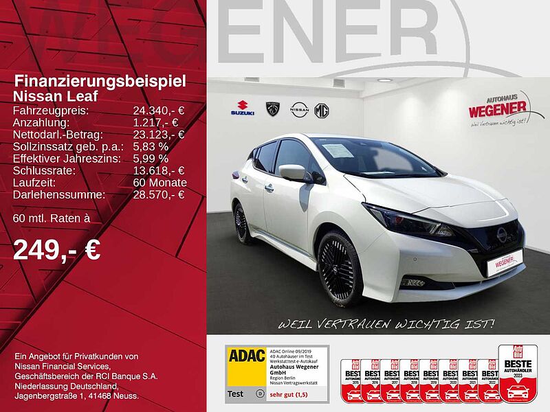 Nissan Leaf 40 kWh 150PS N-CONNECTA LED Wärmepumpe 360° Rundumsicht Sitz-/Lenkradheizung