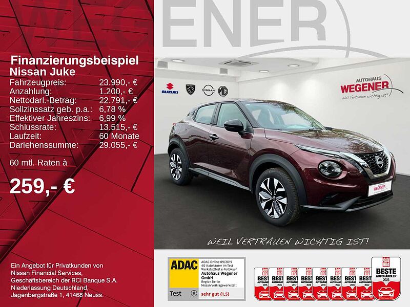 Nissan Juke 1.0 114PS 6MT ACENTA  Navi Sitzheizung vorn Klimaautomatik Regensensor