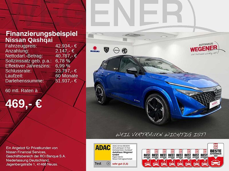 Nissan Qashqai 1.5 VC-T e-POWER N-DESIGN 20'LM-Felgen Carplay Google-Automotiove  Alcantara/ Le