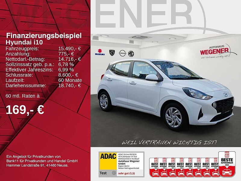 Hyundai i10 MPi 1.2 Klima SHZ LHZ noch 3 Jahre Garantie MPi 1.2 Klima SHZ LHZ noch 3 Jahre Garantie